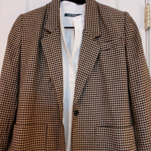 Houndstooth Oversized Boyfriend Vintage Blazer - Picture 4 of 8